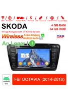 8 Zoll Android 12.0 Autoradio / Multimedia 4GB RAM 64GB ROM Für SKODA OCTAVIA Mit WiFi NAVI Bluetooth USB