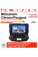 8 Zoll Android 12.0 Autoradio / Multimedia 4GB RAM 64GB ROM Für Mitsubishi Outlander / Citroen C-Crosser / Peugeot 4007 Built-in CarPlay / Android Auto