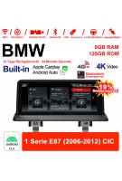10.25 Zoll Qualcomm Snapdragon 665 8 Core Android 13.0 4G LTE Autoradio / Multimedia USB WiFi Navi Carplay Für BMW 1er E87 (2006-2012) CIC