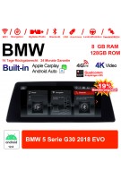 10.25 Zoll Qualcomm Snapdragon 665 8 Core Android 12.0 4G LTE Autoradio / Multimedia USB WiFi Navi Carplay Für BMW 5 Series G30 (2018) EVO