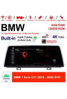10.25 Zoll Qualcomm Snapdragon 662 8 Core Android 13.0 4G LTE Autoradio / Multimedia USB WiFi Navi Carplay Für BMW 7 Series G11 (2016-2020) EVO