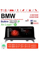 10.25" Qualcomm Snapdragon 625 2.0 GHZ Android 12.0 4G LTE Autoradio/Multimedia USB WiFi Navi Carplay Für X5 E70 BMW X6 E71 CIC