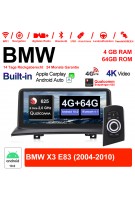 10.25 Zoll Qualcomm Snapdragon 625 (MSM8953) 8 Core A53 2.0 GHZ Android 10.0 Autoradio/Multimedia WiFi NAVI Bluetooth USB Carplay Für BMW X3 E83