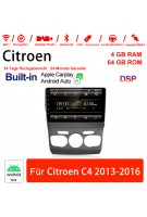 10 Zoll Android 10.0 Autoradio / Multimedia 4GB RAM 64GB ROM Für Citroen C4 2013-2016 Built-in Carplay