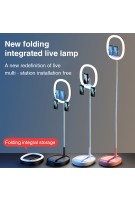 Faltbare tragbare LED-Ringlicht Lampe Ringlampe Bicolor mit 7200mAh Eingebauter Akku für Video Live Lampe Beauty Lights