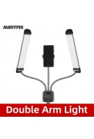 AMBITFUL AL-20 3000K-6000K 40W Doppelarme füllen LED-Licht mit langen Streifen und LCD-Bildschirm für die Live-Übertragung