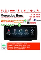 10.25 Zoll Snapdragon 665 8 Core Android 12.0 4G LTE Autoradio / Multimedia 8GB RAM 128GB ROM Für Benz GLC C-Klasse V-Klasse Built-in CarPlay