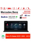 8.8 Zoll Snapdragon 665 8 Core Android 12.0 Autoradio / Multimedia 8GB RAM 128GB ROM Für Benz R-Klasse W251 2005-2017 Built-in CarPlay