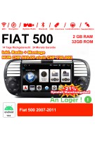 6.2 Zoll Android 10.0 Autoradio / Multimedia 2GB RAM 16GB ROM Für Fiat 500 2007-2011 Mit WiFi NAVI Bluetooth USB Schwarz