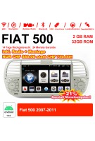 6.2 Zoll Android 10.0 Autoradio / Multimedia 2GB RAM 16GB ROM Für Fiat 500 2007-2011 Mit WiFi NAVI Bluetooth USB Weiß 