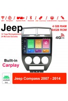 9 Zoll Android 10.0 Autoradio / Multimedia 4GB RAM 64GB ROM Für Jeep Compass 2007 - 2014  Mit WiFi NAVI Bluetooth USB