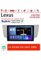 9 Zoll Android 10.0 Autoradio / Multimedia 4GB RAM 64GB ROM Für Lexus RX 330/300 2003~2009 Built-in CarPlay / Andorid Auto