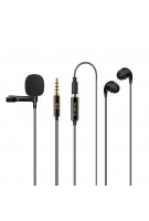 Lavalier Mikrofon Clip-on Omnidirektionales Mikrofon für Live-Streaming-Vorträge Konferenz Computerüberwachungsfunktion für Mobiltelefone mit Kopfhörer-Tragetasche