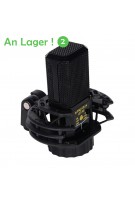 Professionelles Kondensator-Nierenmikrofon Geräuschloses XLR-Mikrofon-Mikrofon-Kit für Studioaufnahmen Live-Streaming Broadcasting Schwarz