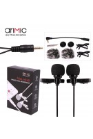 Ulanzi AriMic 6m Lavalier-Ansteckmikrofon mit zwei Köpfen zum Lesen oder zur Wartung von Smartphones, Handys und Tablets