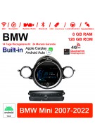 9 zoll Qualcomm Snapdragon 665 8 Core Android 13.0 4G LTE Autoradio / Multimedia 8GB RAM 128GB ROM USB WiFi Navi Carplay Für BMW Mini Cooper(2007-2022)