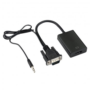 VGA Male To HDMI Output 1080P HD+ Audio AV HDTV Video Cable Converter Adapter