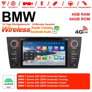 7 Zoll Android 13.0  Autoradio / Multimedia 4GB RAM 64GB ROM Für 3 Serie BMW E90 E91 E92 E93 318 320 325  Manuelle Klima klimaanlage Built-in Carplay / Android Auto