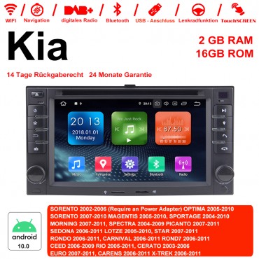 6.2'' Android 10.0 Quad-core 2GB RAM 16GB Flash Autoradio / Multimedia Für Kia SORENTO,OPTIMA,SORENTO,MAGENTIS,SPORTAGE,MORNING,SPECTRA, PICANTO,SEDONA,LOTZE,STAR,RONDO,CARNIVAL, ROND,CEED,RIO,CERATO,EURO,CARENS,X-TREK