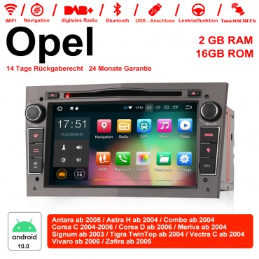 2din Android 10.0 Octa-core 2GB RAM 16GB ROM Autoradio Für Opel Astra Vectra Antara Zafira Corsa GPS Navigation Radio Farbe Grau