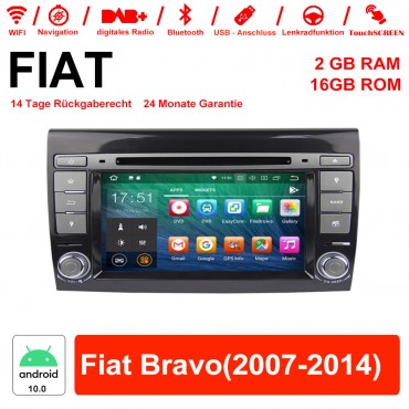 2 Din Android 10.0 Quad-core 2GB RAM 16GB  flash Car DVD Player Radio für Fiat Bravo