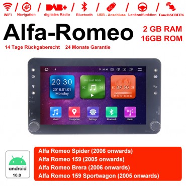 7 Zoll Android 10.0 Autoradio/Multimedia 2GB RAM 16GB ROM Für Alfa Romeo Spider 159 Brera 159 Sportwagon