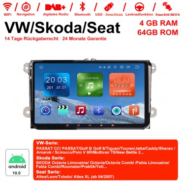 9 Zoll Android 10.0 Autoradio / Multimedia 2GB RAM 16GB ROM Für VW Magotan Passat Jetta Golf Tiguan Touran Seat Skoda
