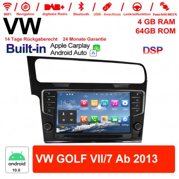 9 Zoll Android 10.0 Autoradio / Multimedia 4GB RAM 64GB ROM Für VW GOLF VII/7 ab 2013 Built-in Carplay / Android Auto