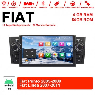 7 Zoll Android 10.0 Autoradio / Multimedia 4GB RAM 64GB ROM Für Fiat Punto Linea Mit WiFi NAVI Bluetooth USB