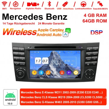7 Zoll Android 12.0  Autoradio / Multimedia 4GB RAM 64GB ROM Für E-Klasse W211,CLS Klasse W219,G-Klasse W463 Built-in CarPlay Android Auto