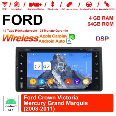 6.2 Zoll Android 10.0 Autoradio / Multimedia 4GB RAM 64GB ROM Für Ford Crown Victoria Mercury Grand Marquis 2003-2011 Mit WiFi NAVI Bluetooth USB