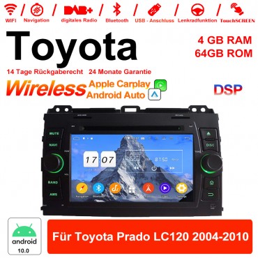 7'' Android 12.0 Octa-core 4GB RAM 64GB ROM Autoradio / Multimedia Für Toyota Prado LC120 2004-2010 Mit WiFi NAVI Bluetooth USB
