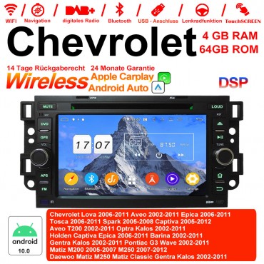 7 Zoll Android 10.0 Autoradio / Multimedia 4GB RAM 64GB ROM  Für Chevrolet Holden Tosca Spark Optra Kalos Aveo Mit WiFi NAVI Bluetooth USB
