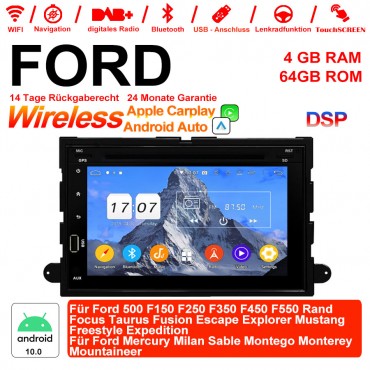 7 Zoll Android 10.0 Autoradio / Multimedia 4GB RAM 64GB ROM Für Ford 500 F150 F250 F350 F450 F550 Rand Focus Taurus Fusion Escape Explorer Mustang Freestyle Expedition Ford Mercury Milan Sable Montego Monterey Mountaineer Mit WiFi NAVI Bluetooth USB