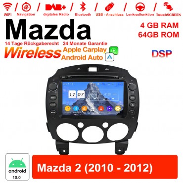 8 Zoll Android 12.0 Autoradio / Multimedia 4GB RAM 64GB ROM Für Mazda 2 2010 - 2012 Mit WiFi NAVI Bluetooth USB