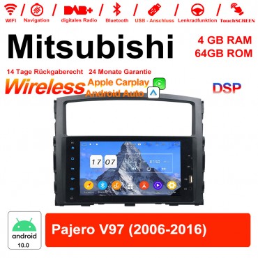 8 Zoll Android 12.0 Autoradio / Multimedia 4GB RAM 64GB ROM Für Mitsubishi Pajero V97 2006-2016 Built-in CarPlay / Android Auto