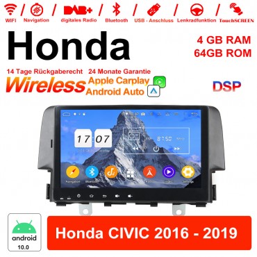 9 Zoll Android 12.0 Autoradio / Multimedia 4GB RAM 64GB ROM Für Honda CIVIC 2016 - 2019 Mit WiFi NAVI Bluetooth 5.0 USB