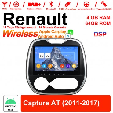 9 Zoll Android 12.0 Autoradio / Multimedia 4GB RAM 64GB ROM Für Renault Capture AT 2011-2017 Mit WiFi NAVI Bluetooth USB