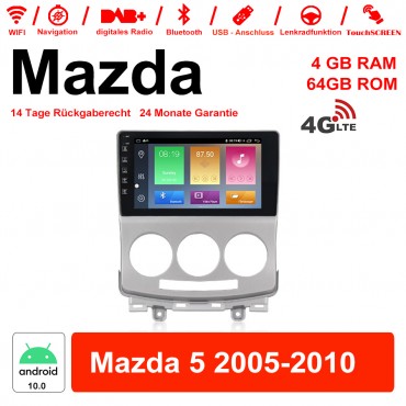 9'' Android 10.0 Octa-core 4GB RAM 64GB ROM Autoradio / Multimedia Für Mazda 5 2005-2010 Mit DSP WiFi 4G LTE NAVI Bluetooth USB Built-in Carplay