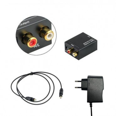 Digital to analogo 5V 2A Audio Konverter Adapter mit 1.5m OD4.0 Digital Fiber Audio Kabel