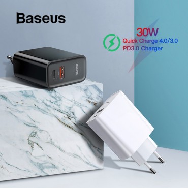Baseus Quick Charge USB Ladegerät Typ C QC 4,0 3,0 Ladegerät 18W PD 3,0 Schnelle Ladegerät