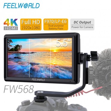 FEELWORLD FW568 5,5 zoll Kamera Feld DSLR Monitor Kleine Full HD 4K HDMI 1920x1080 IPS Video Fokus unterstützen für Sony Nikon Canon