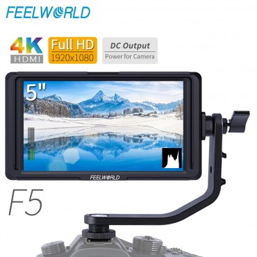 FEELWORLD F5 5" DSLR Auf Kamera Feld Monitor Kleine Full HD 1920x1080 IPS Video Peaking Focus Assist mit 4K HDMI 8,4 V DC Ausgang