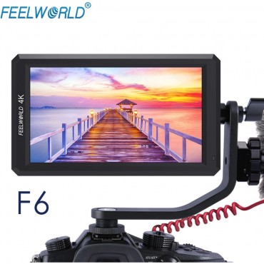 FEELWORLD F6 5.7 "Auf Kamera Feld DSLR Monitor 1920X1080 4K HDMI Peaking Focus Assist Ultra-dünne Mit tilt Arm Power Ausgang