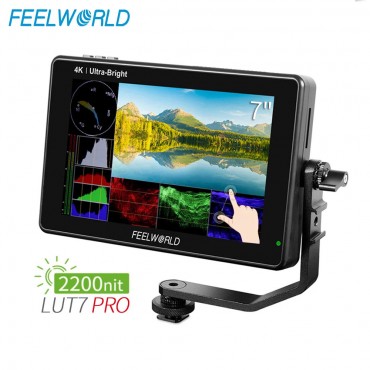 FEELWORLD LUT7 PRO 7 Zoll 2200 nits 3D LUT Touchscreen DSLR Kamera Feld Direktor AC Monitor mit F970 Externe power Installieren Kit