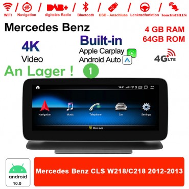 10.25 Zoll Qualcomm Snapdragon 625 （MSM8953） 8 Core Android 10.0 4G LTE Autoradio / Multimedia 4GB RAM 64GB ROM Für Mercedes Benz CLS W218 / C218 2012 - 2013 Mit WiFi NAVI Bluetooth USB Built-in CarPlay 