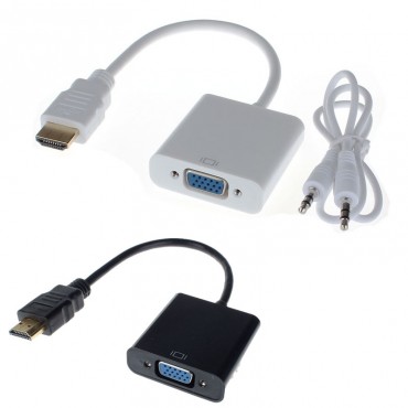 HDMI Male to VGA 720P/1080i/1080P Converter Adapter With Audio USB Cable for PC