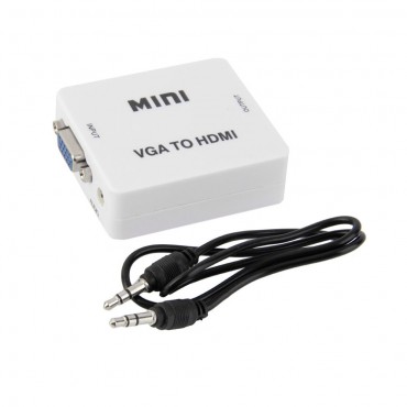 Mini VGA Audio to Female HDMI 1080p Converter Adapter with 3.5mm Audio Cable