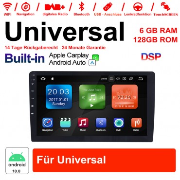 10.1 Zoll Android 10.0 Autoadio / Multimedia 6GB RAM 128GB ROM für Universal Bluetooth 5.1 Built-in Carplay / Android Auto