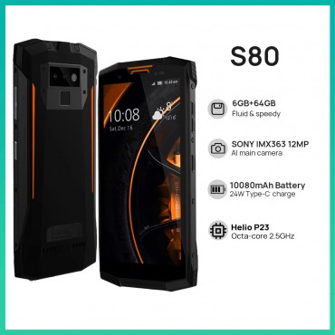 DOOGEE S80 5.99 Zoll Dual SIM IP68/IP69K Smartphone 6G RAM 64G ROM Walkie talkie